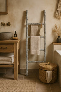 Biscottini Scala portasciugamani in legno finitura nera