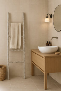 Biscottini Scala portasciugamani in legno finitura nera