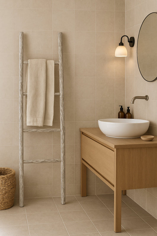 Biscottini Scala portasciugamani in legno finitura nera