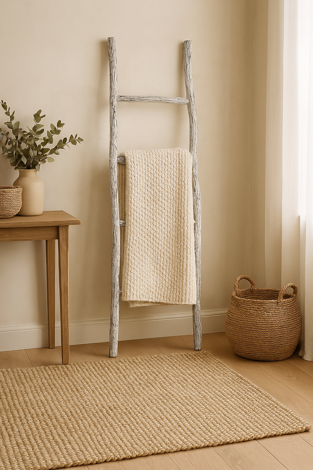 Biscottini Scala portasciugamani in legno finitura nera