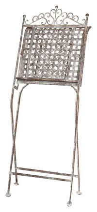 Biscottini Sedia in ferro battuto pieghevole da esterno da giardino da pranzo finitura ruggine anticata L96xPR49xH41 cm