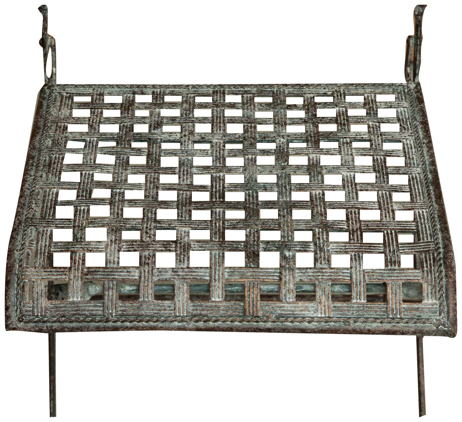 Biscottini Sedia in ferro battuto pieghevole da esterno da giardino da pranzo finitura ruggine anticata L96xPR49xH41 cm