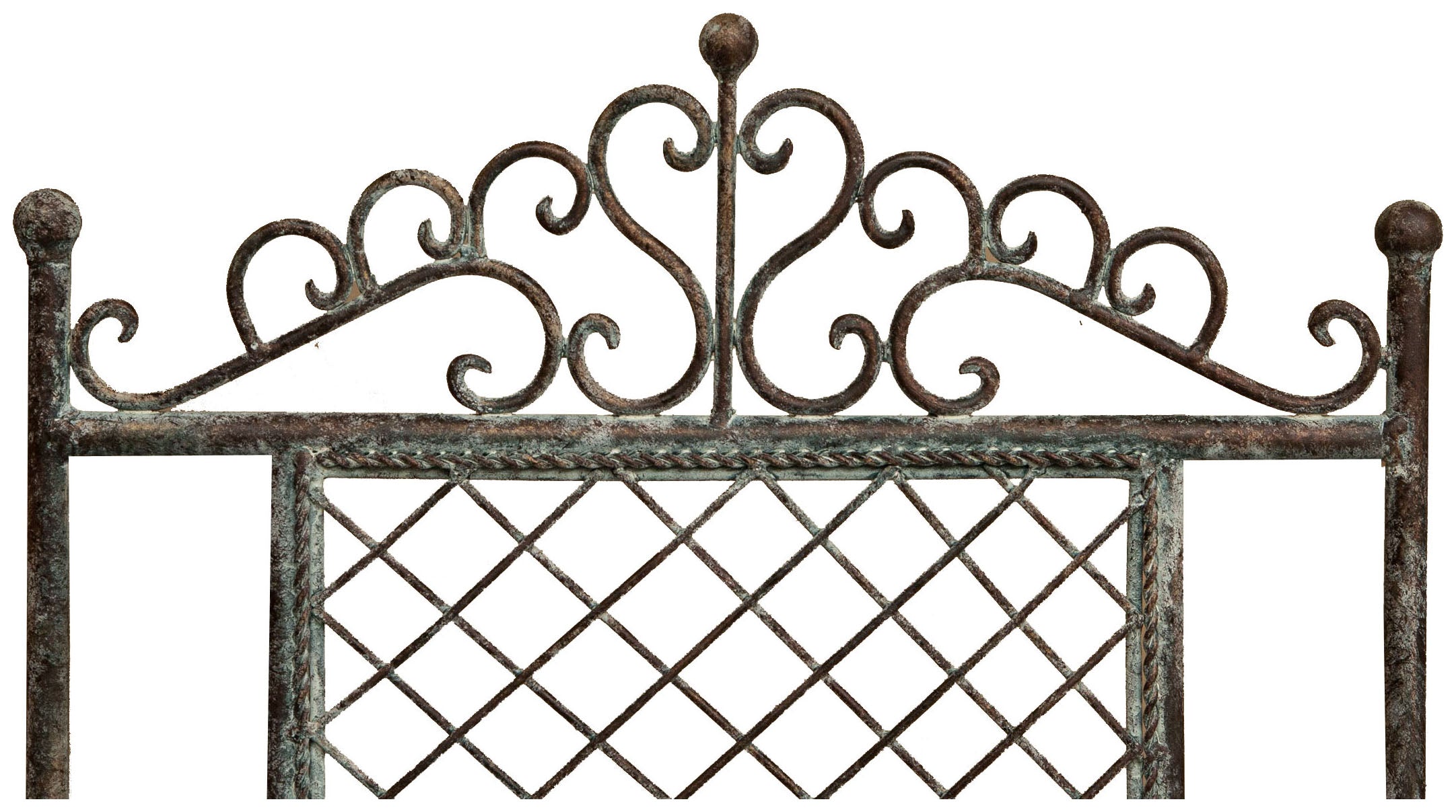 Biscottini Sedia in ferro battuto pieghevole da esterno da giardino da pranzo finitura ruggine anticata L96xPR49xH41 cm