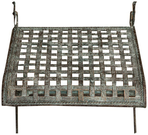 Biscottini Sedia in ferro battuto pieghevole da esterno da giardino da pranzo finitura ruggine anticata L96xPR49xH41 cm