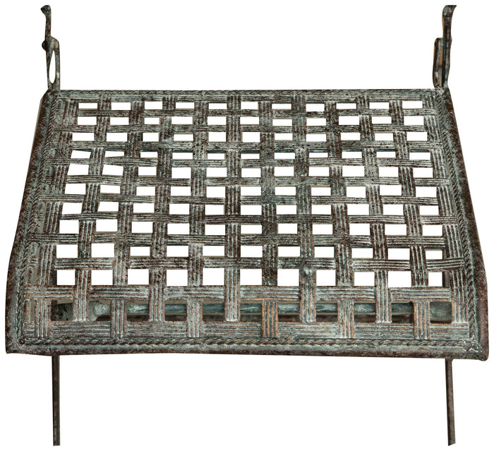 Biscottini Sedia in ferro battuto pieghevole da esterno da giardino da pranzo finitura ruggine anticata L96xPR49xH41 cm