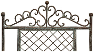 Biscottini Sedia in ferro battuto pieghevole da esterno da giardino da pranzo finitura ruggine anticata L96xPR49xH41 cm