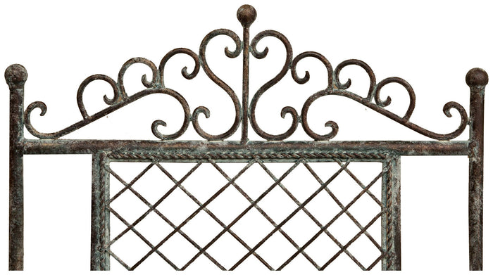 Biscottini Sedia in ferro battuto pieghevole da esterno da giardino da pranzo finitura ruggine anticata L96xPR49xH41 cm