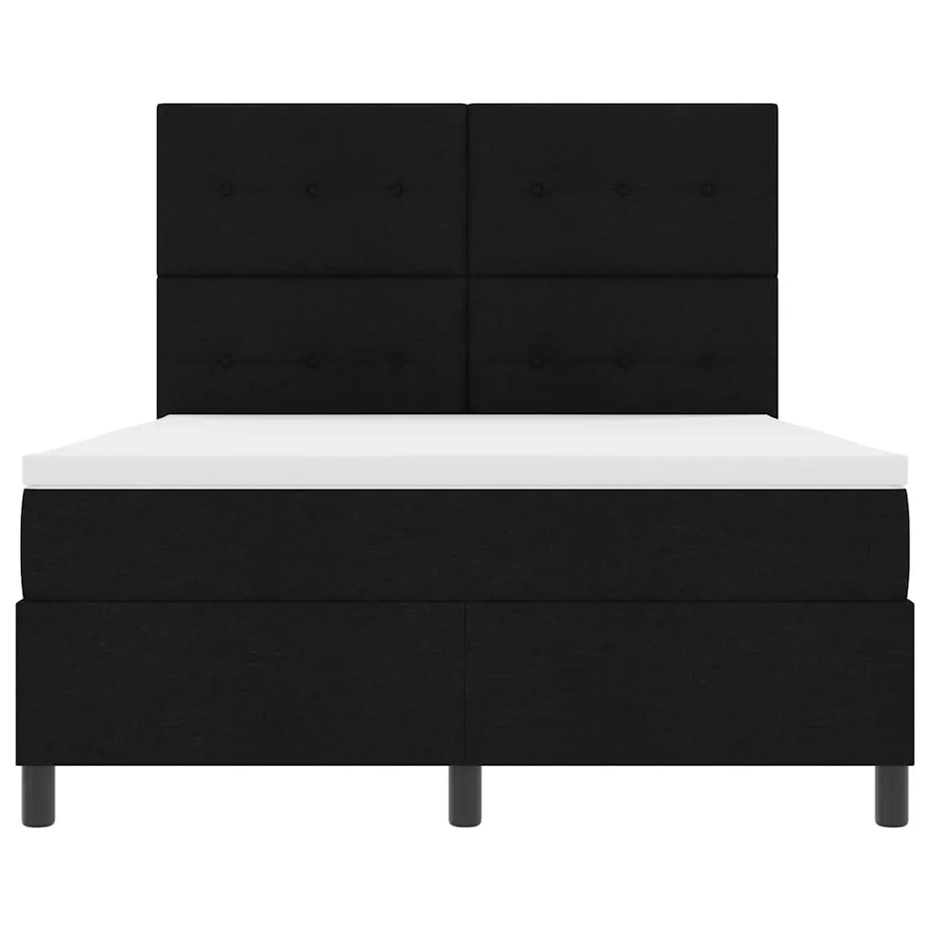 Letto a molle con materasso con led Nero 140 x 200 cm Tessuto 3342874