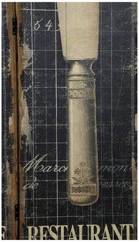 Biscottini Separé 'POSATE' con stampa monofacciale su tela in juta grezza L140xPR9xH183 cm