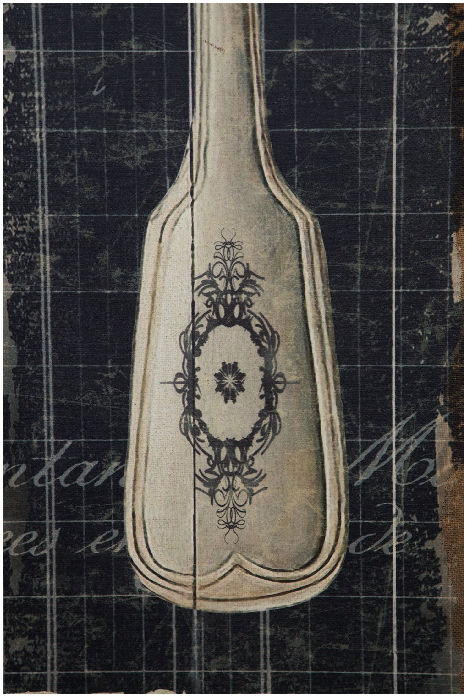 Biscottini Separé 'POSATE' con stampa monofacciale su tela in juta grezza L140xPR9xH183 cm