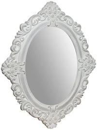 Biscottini Specchiera da appendere finitura bianco anticato Made in Italy