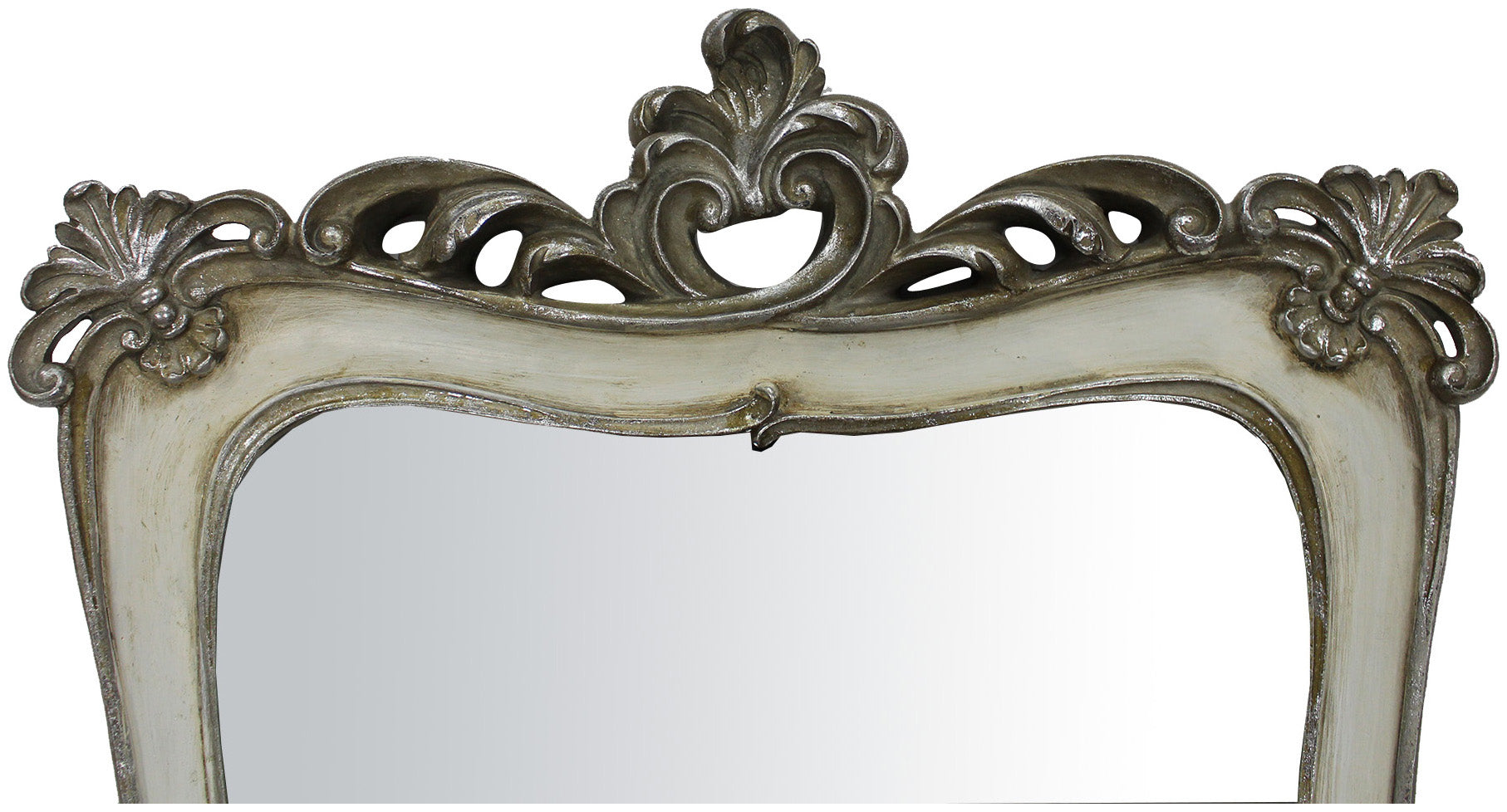 Biscottini Specchiera da appendere L40xPR4xH54 cm finitura oro/bianco anticato. Specchio