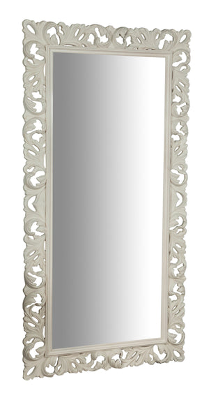 Biscottini SPECCHIERA DA PARETE IN LEGNO FINITURA BIANCA ANTICATA MADE IN ITALY realizzata