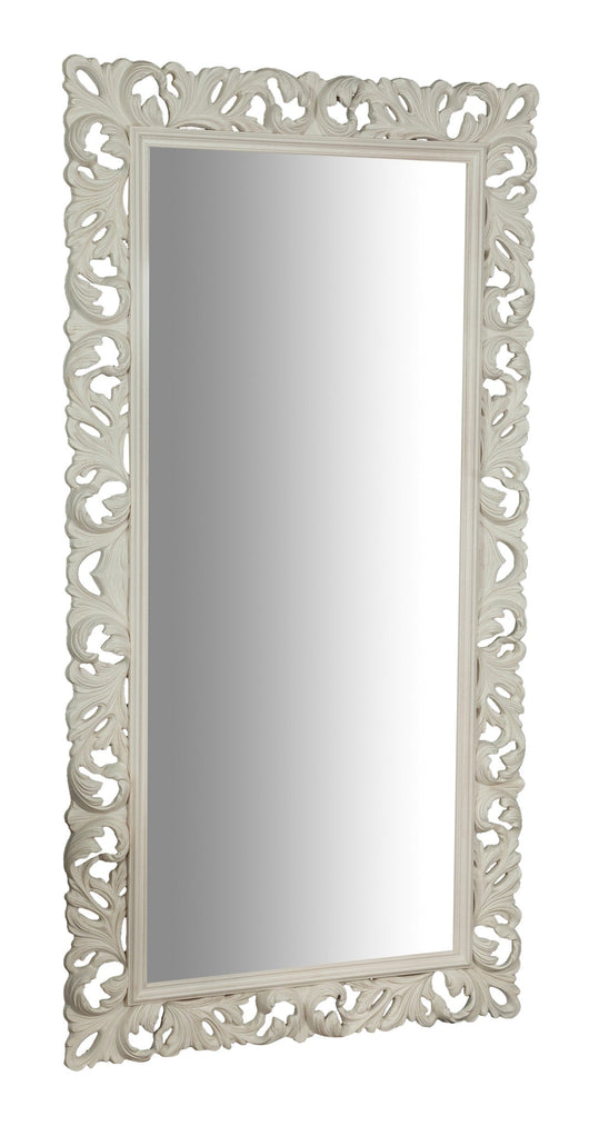 Biscottini SPECCHIERA DA PARETE IN LEGNO FINITURA BIANCA ANTICATA MADE IN ITALY realizzata