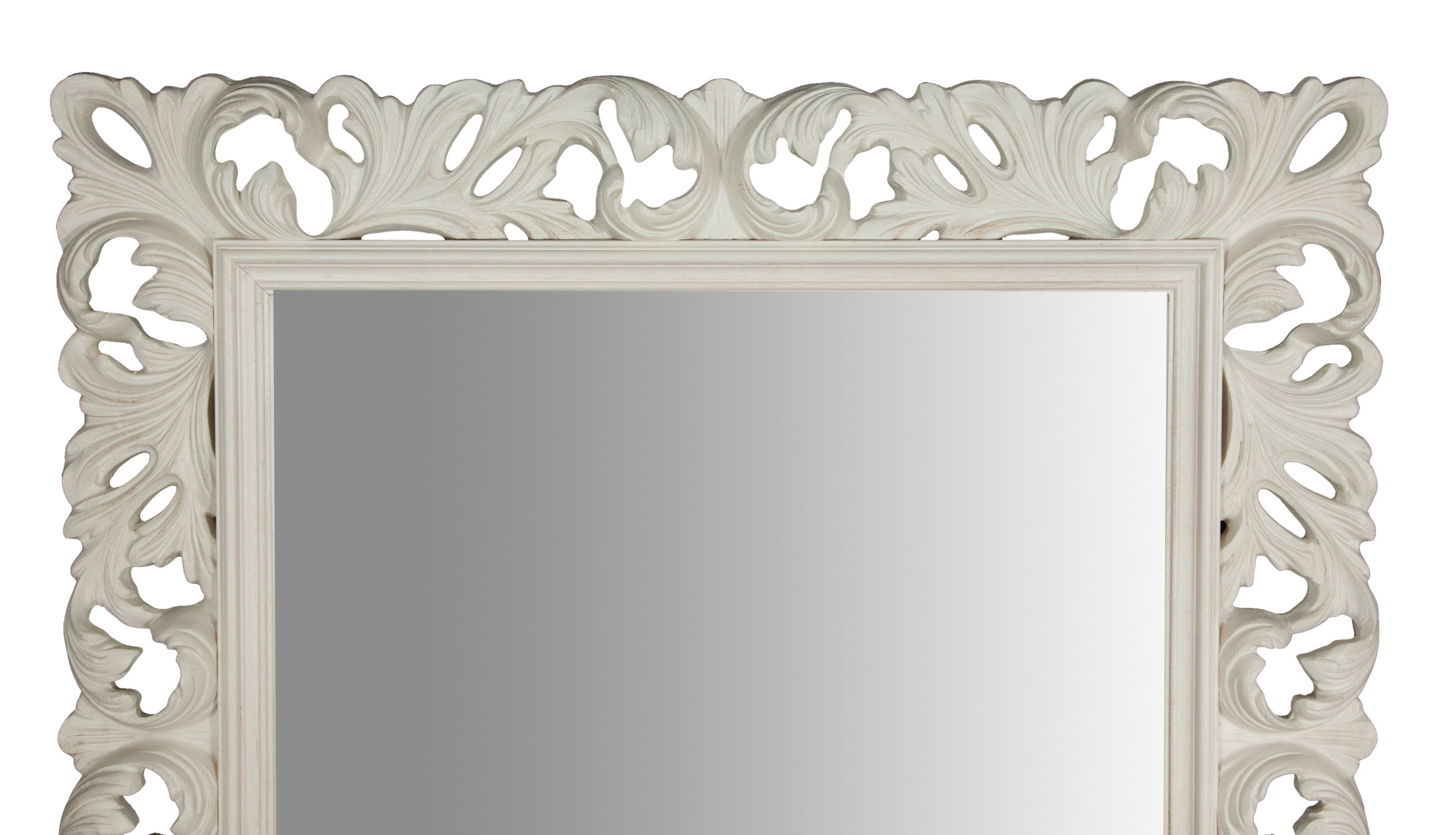 Biscottini SPECCHIERA DA PARETE IN LEGNO FINITURA BIANCA ANTICATA MADE IN ITALY realizzata