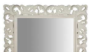 Biscottini SPECCHIERA DA PARETE IN LEGNO FINITURA BIANCA ANTICATA MADE IN ITALY realizzata