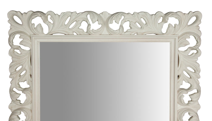 Biscottini SPECCHIERA DA PARETE IN LEGNO FINITURA BIANCA ANTICATA MADE IN ITALY realizzata