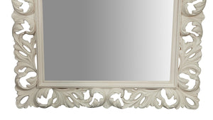 Biscottini SPECCHIERA DA PARETE IN LEGNO FINITURA BIANCA ANTICATA MADE IN ITALY realizzata