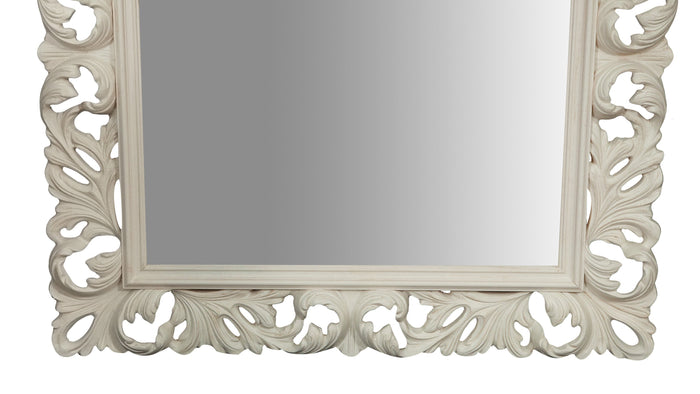 Biscottini SPECCHIERA DA PARETE IN LEGNO FINITURA BIANCA ANTICATA MADE IN ITALY realizzata