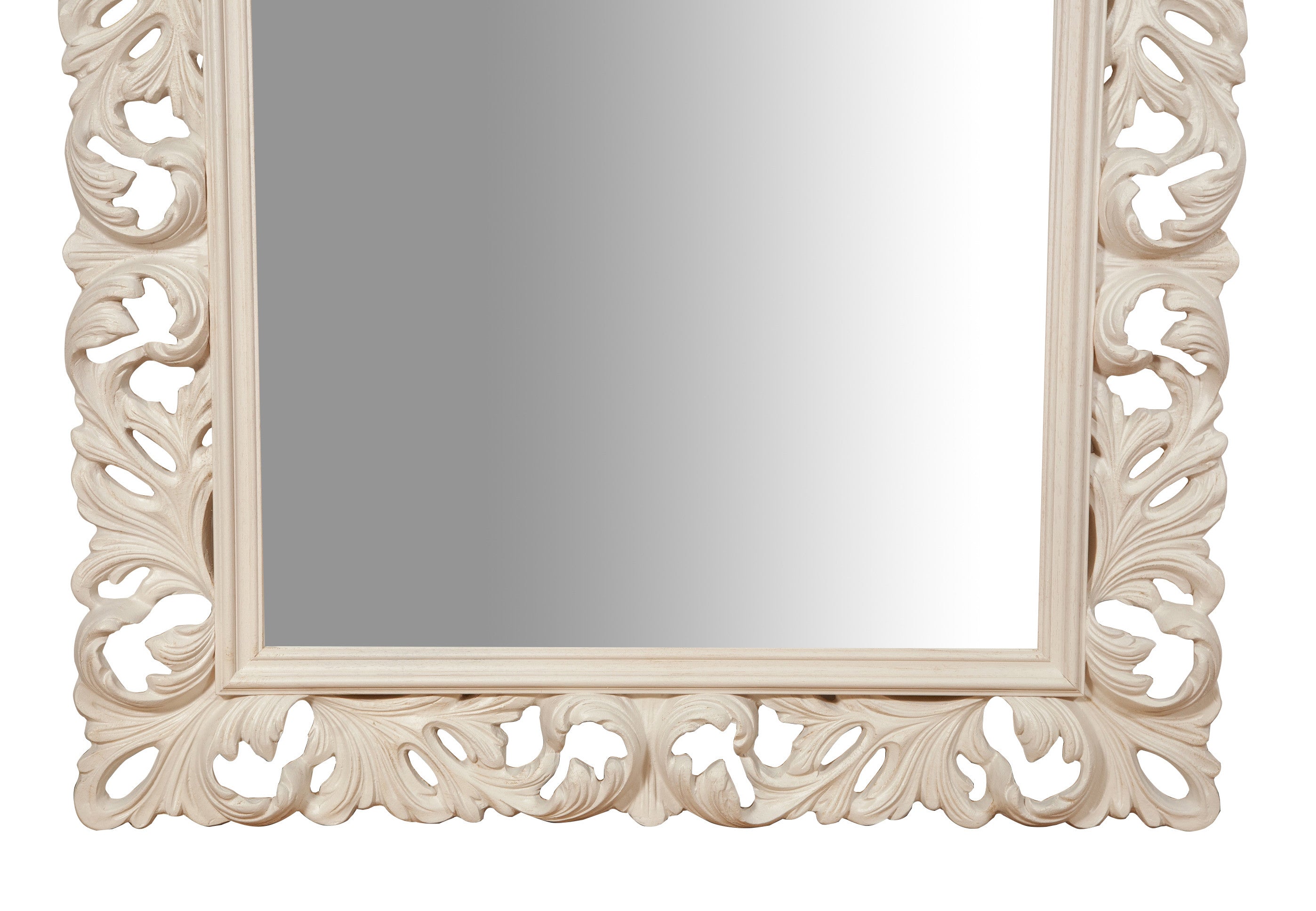 Biscottini SPECCHIERA DA PARETE IN LEGNO FINITURA BIANCA ANTICATA MADE IN ITALY realizzata