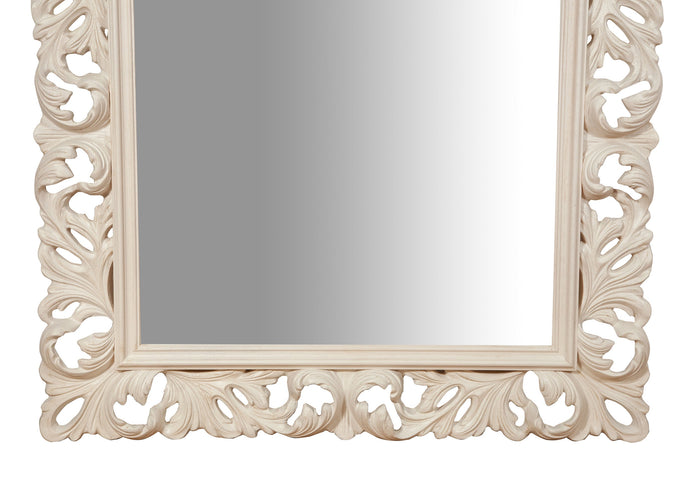 Biscottini SPECCHIERA DA PARETE IN LEGNO FINITURA BIANCA ANTICATA MADE IN ITALY realizzata