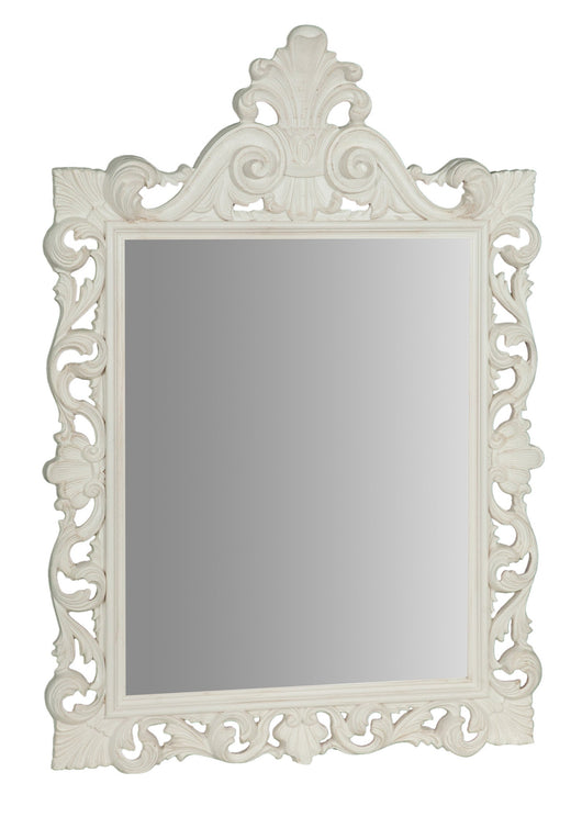 Biscottini SPECCHIERA DA PARETE IN LEGNO FINITURA BIANCA ANTICATA MADE IN ITALY realizzata