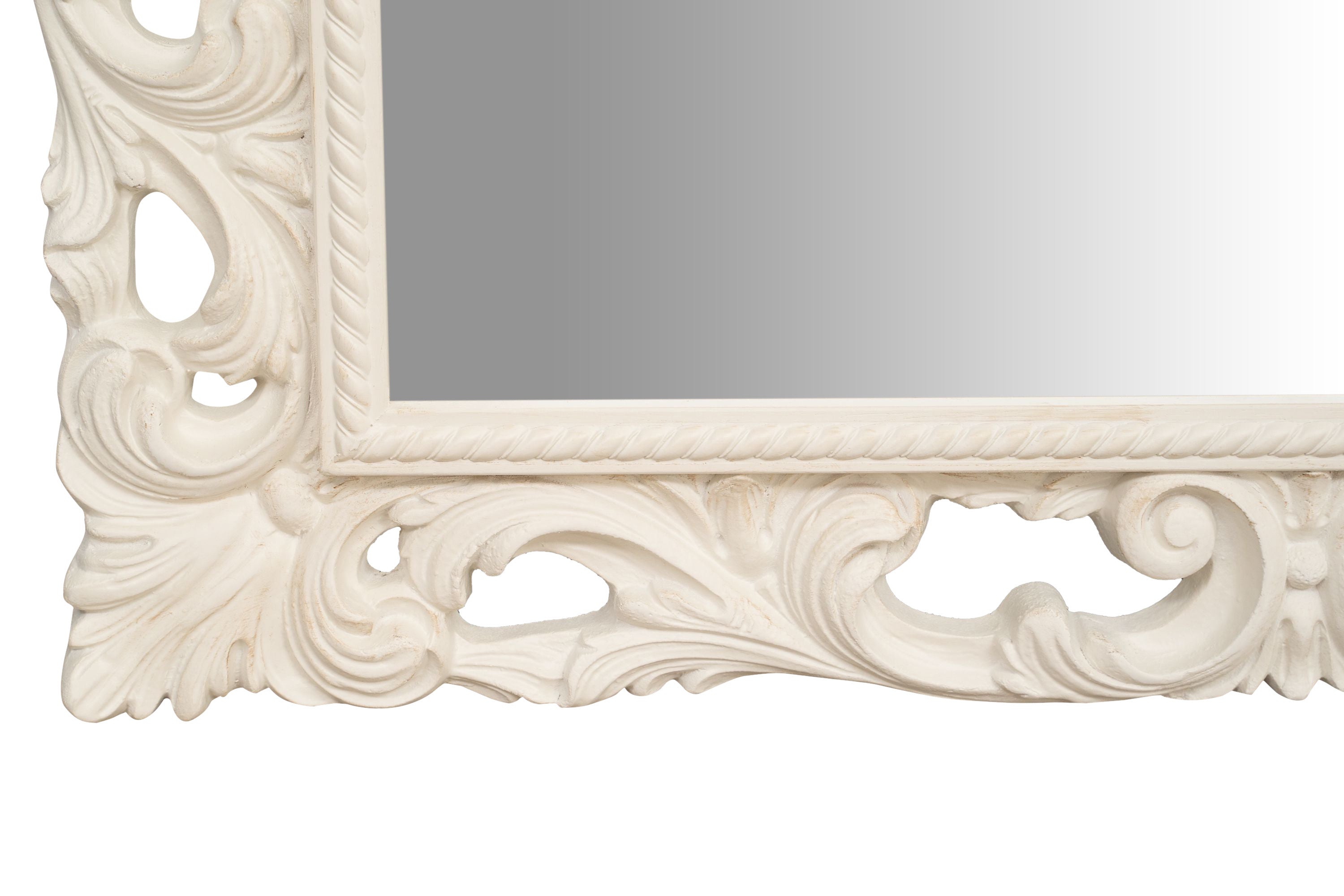 Biscottini SPECCHIERA DA PARETE IN LEGNO FINITURA BIANCA ANTICATA MADE IN ITALY realizzata