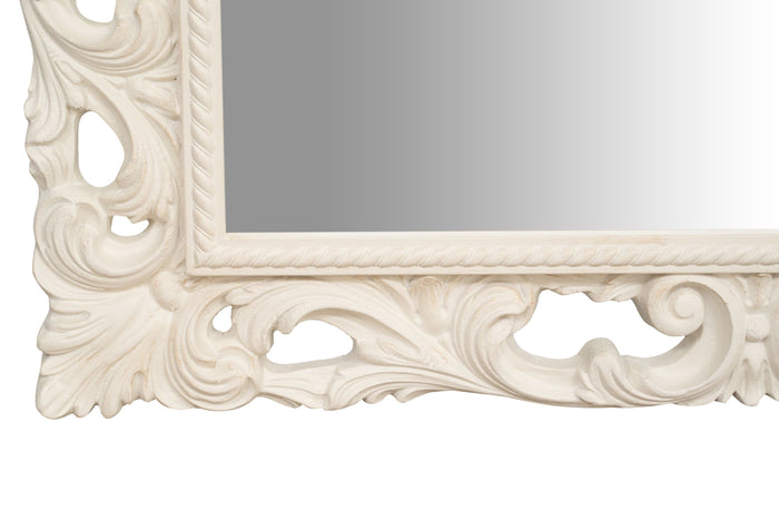 Biscottini SPECCHIERA DA PARETE IN LEGNO FINITURA BIANCA ANTICATA MADE IN ITALY realizzata