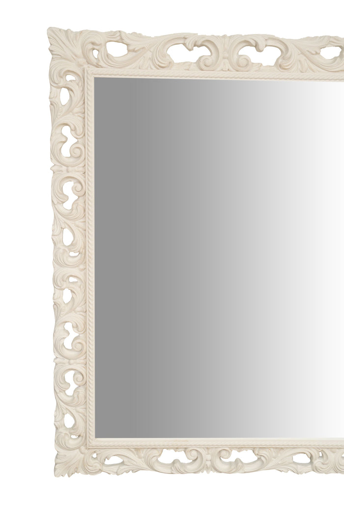 Biscottini SPECCHIERA DA PARETE IN LEGNO FINITURA BIANCA ANTICATA MADE IN ITALY realizzata