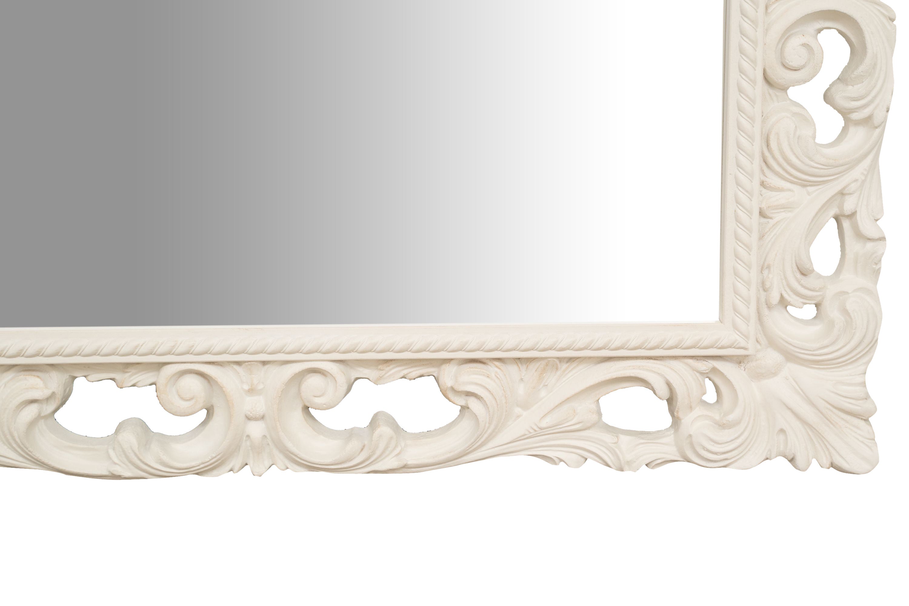 Biscottini SPECCHIERA DA PARETE IN LEGNO FINITURA BIANCA ANTICATA MADE IN ITALY realizzata