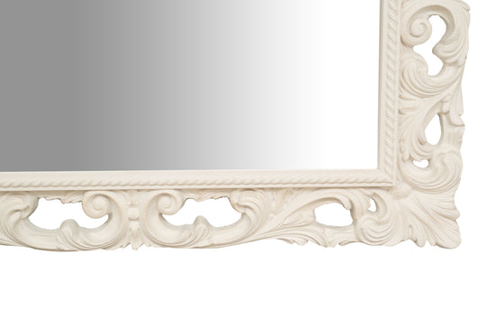 Biscottini SPECCHIERA DA PARETE IN LEGNO FINITURA BIANCA ANTICATA MADE IN ITALY realizzata