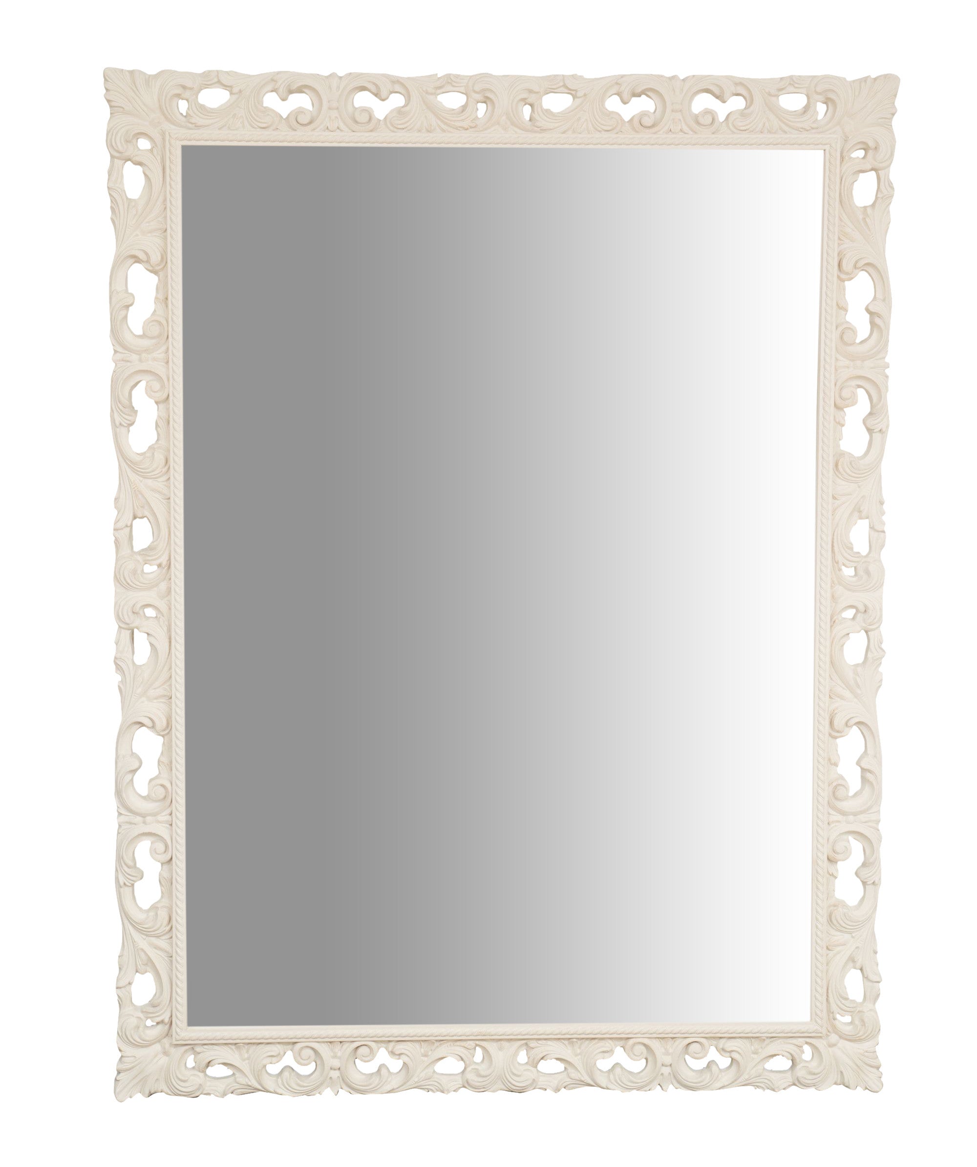 Biscottini SPECCHIERA DA PARETE IN LEGNO FINITURA BIANCA ANTICATA MADE IN ITALY realizzata