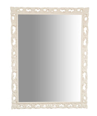 Biscottini SPECCHIERA DA PARETE IN LEGNO FINITURA BIANCA ANTICATA MADE IN ITALY realizzata