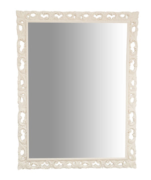 Biscottini SPECCHIERA DA PARETE IN LEGNO FINITURA BIANCA ANTICATA MADE IN ITALY realizzata