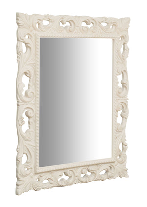 Biscottini SPECCHIERA DA PARETE IN LEGNO FINITURA BIANCA ANTICATA MADE IN ITALY realizzata