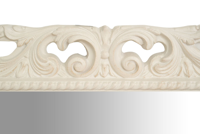 Biscottini SPECCHIERA DA PARETE IN LEGNO FINITURA BIANCA ANTICATA MADE IN ITALY realizzata