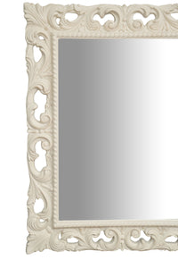 Biscottini SPECCHIERA DA PARETE IN LEGNO FINITURA BIANCA ANTICATA MADE IN ITALY realizzata