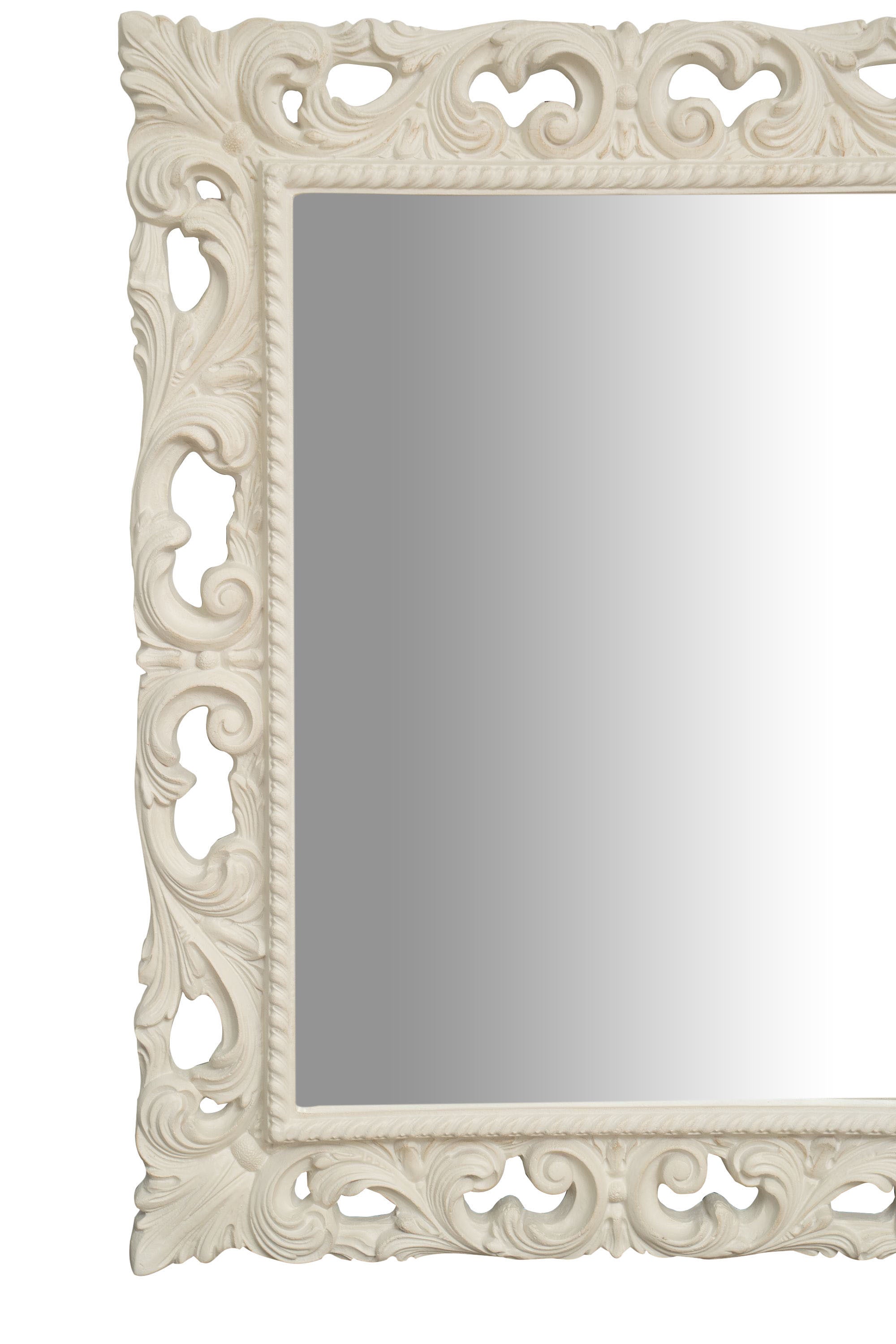 Biscottini SPECCHIERA DA PARETE IN LEGNO FINITURA BIANCA ANTICATA MADE IN ITALY realizzata