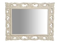 Biscottini SPECCHIERA DA PARETE IN LEGNO FINITURA BIANCA ANTICATA MADE IN ITALY realizzata