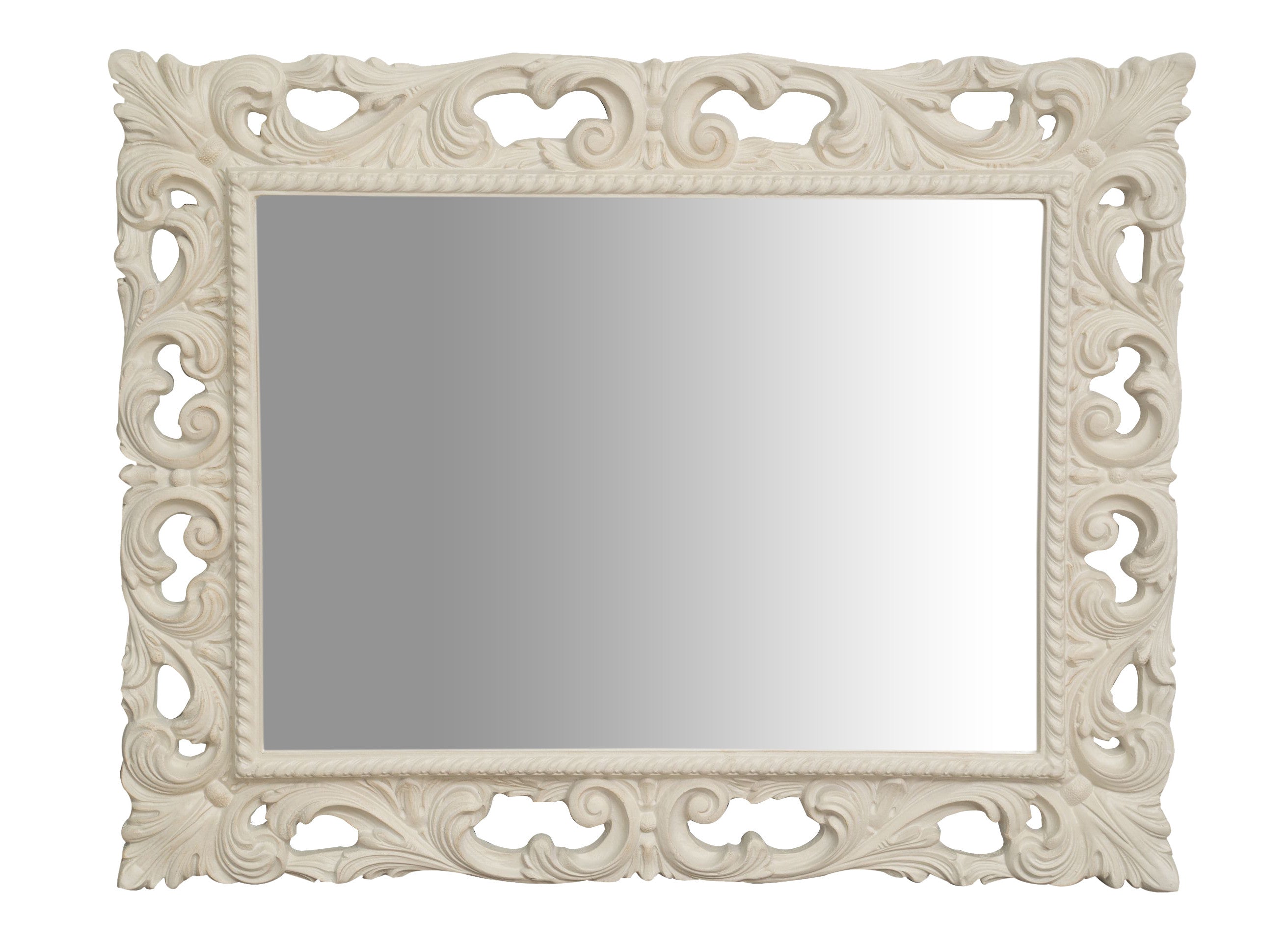 Biscottini SPECCHIERA DA PARETE IN LEGNO FINITURA BIANCA ANTICATA MADE IN ITALY realizzata