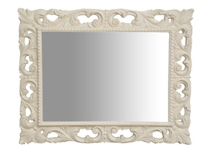 Biscottini SPECCHIERA DA PARETE IN LEGNO FINITURA BIANCA ANTICATA MADE IN ITALY realizzata