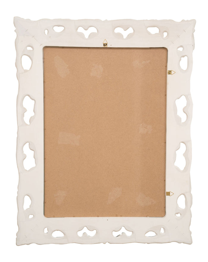 Biscottini SPECCHIERA DA PARETE IN LEGNO FINITURA BIANCA ANTICATA MADE IN ITALY realizzata