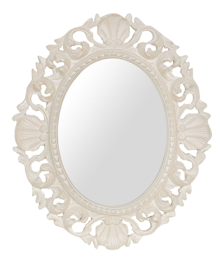 Biscottini SPECCHIERA DA PARETE IN LEGNO FINITURA BIANCA ANTICATA MADE IN ITALY Specchio