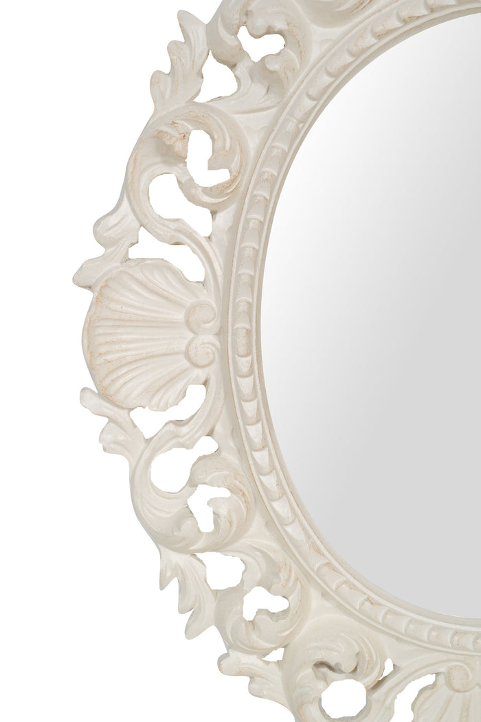 Biscottini SPECCHIERA DA PARETE IN LEGNO FINITURA BIANCA ANTICATA MADE IN ITALY Specchio