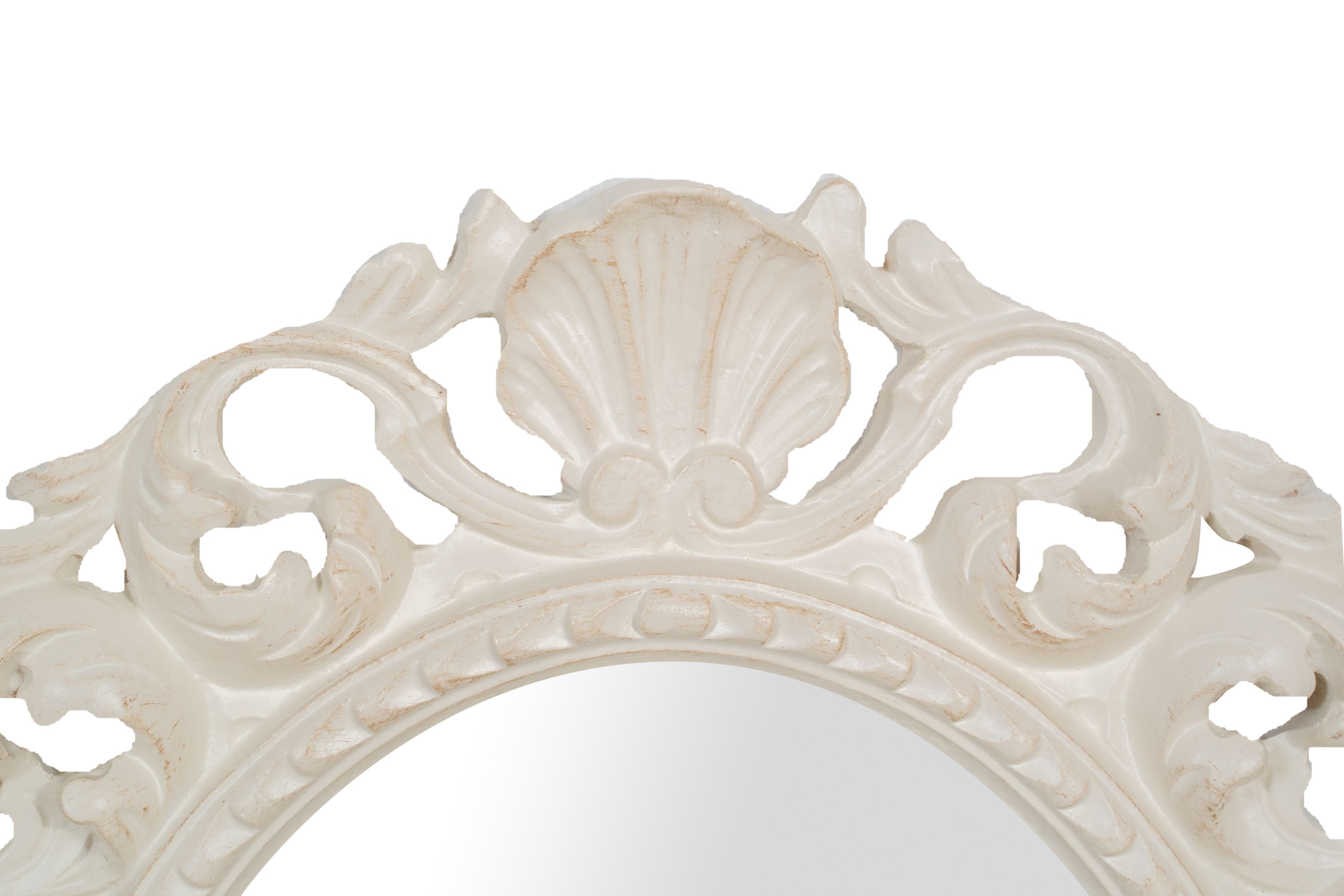 Biscottini SPECCHIERA DA PARETE IN LEGNO FINITURA BIANCA ANTICATA MADE IN ITALY Specchio