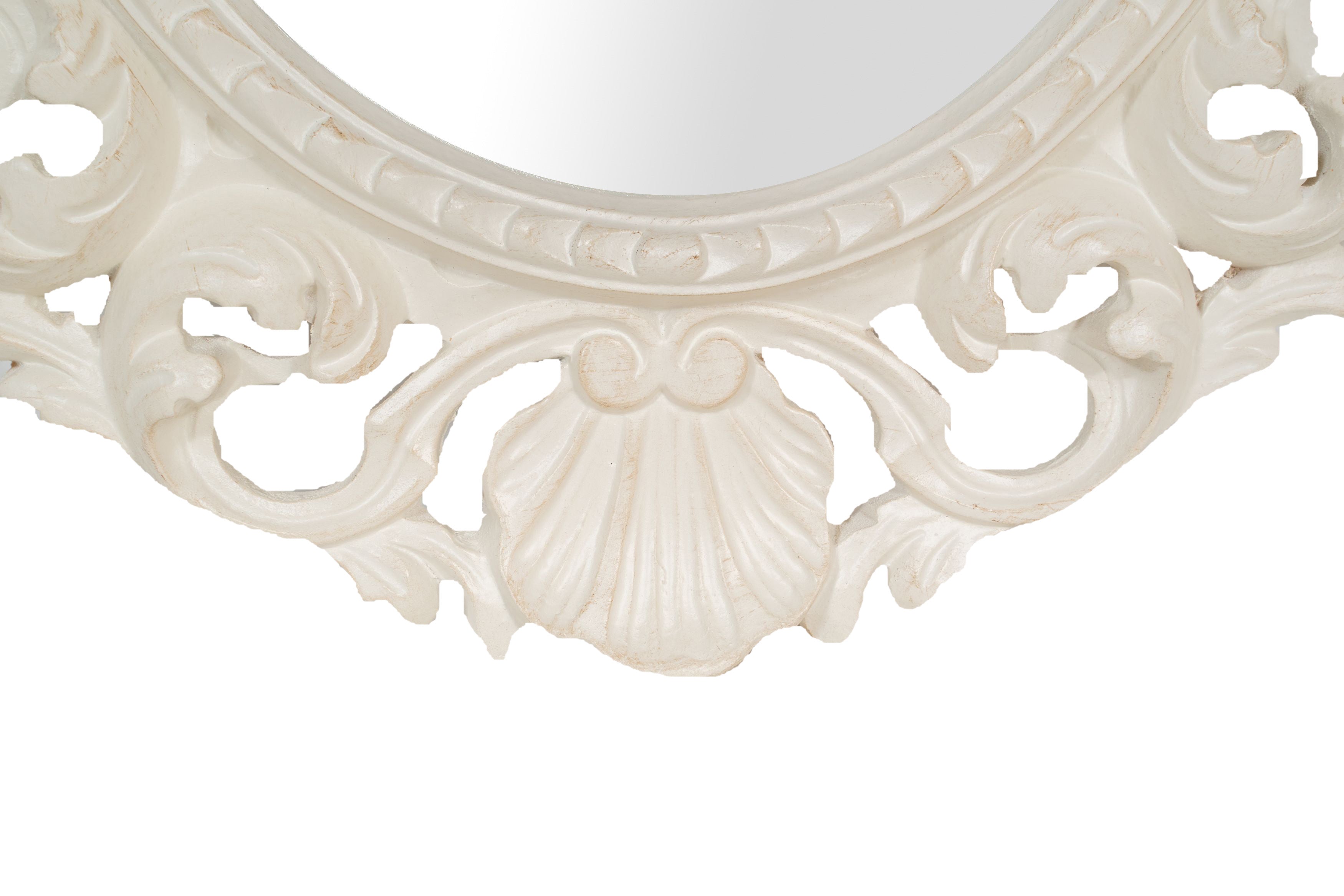 Biscottini SPECCHIERA DA PARETE IN LEGNO FINITURA BIANCA ANTICATA MADE IN ITALY Specchio