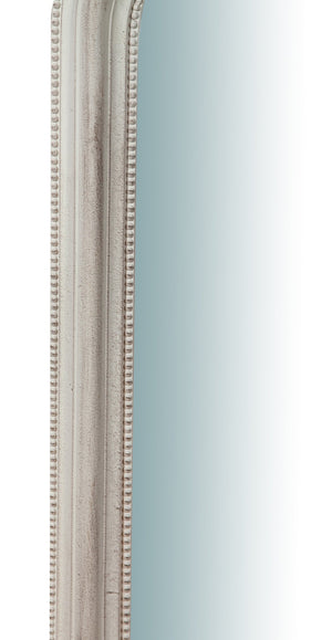 Biscottini Specchiera da parete in legno finitura bianco anticato L43xPR4xH69 cm Made in Italy