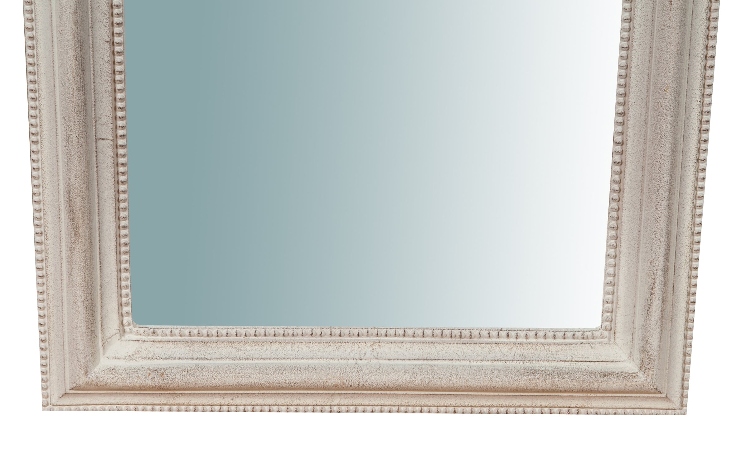 Biscottini Specchiera da parete in legno finitura bianco anticato L43xPR4xH69 cm Made in Italy