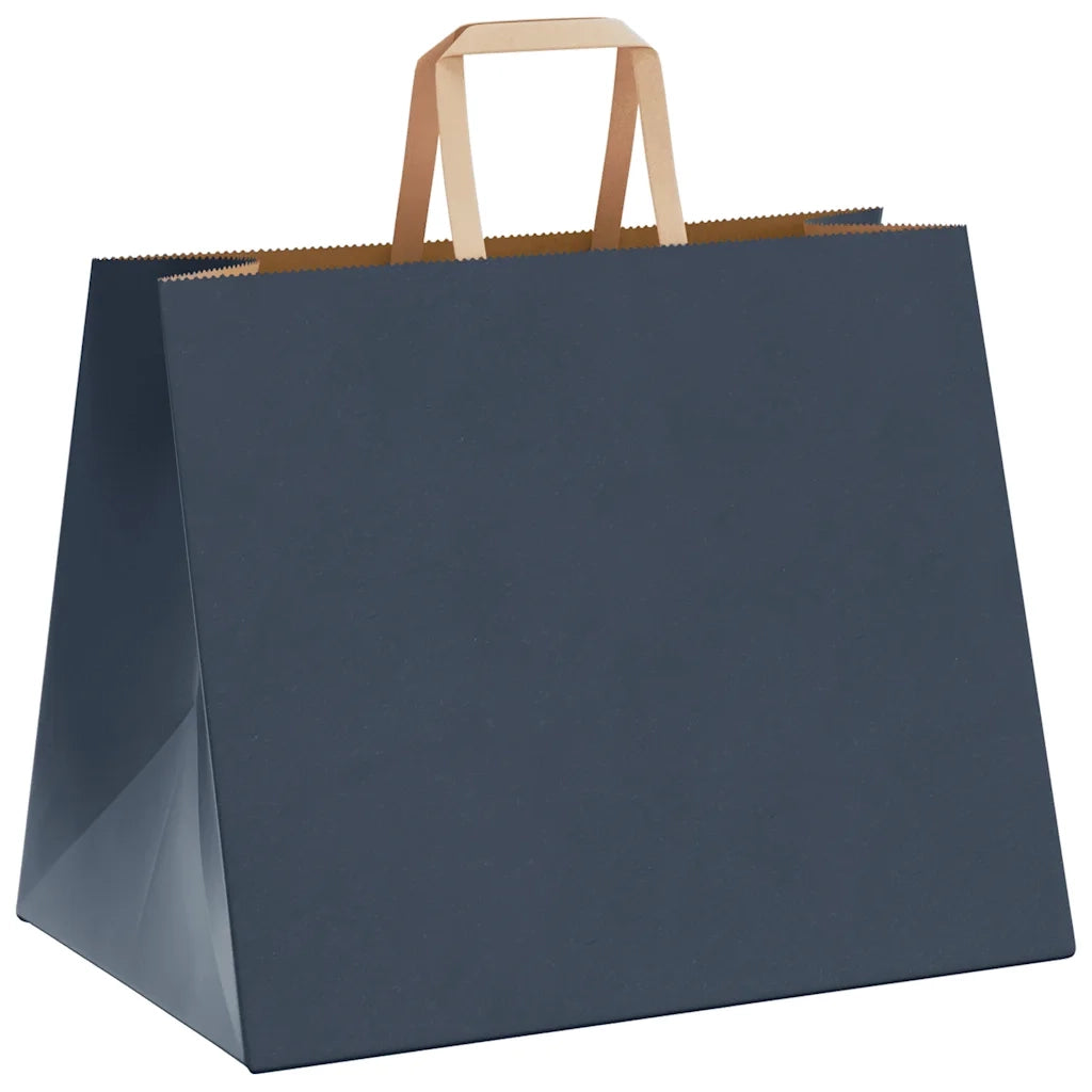 Sacchetti di Carta 250 pz con Manici Blu 32x22x24 cm