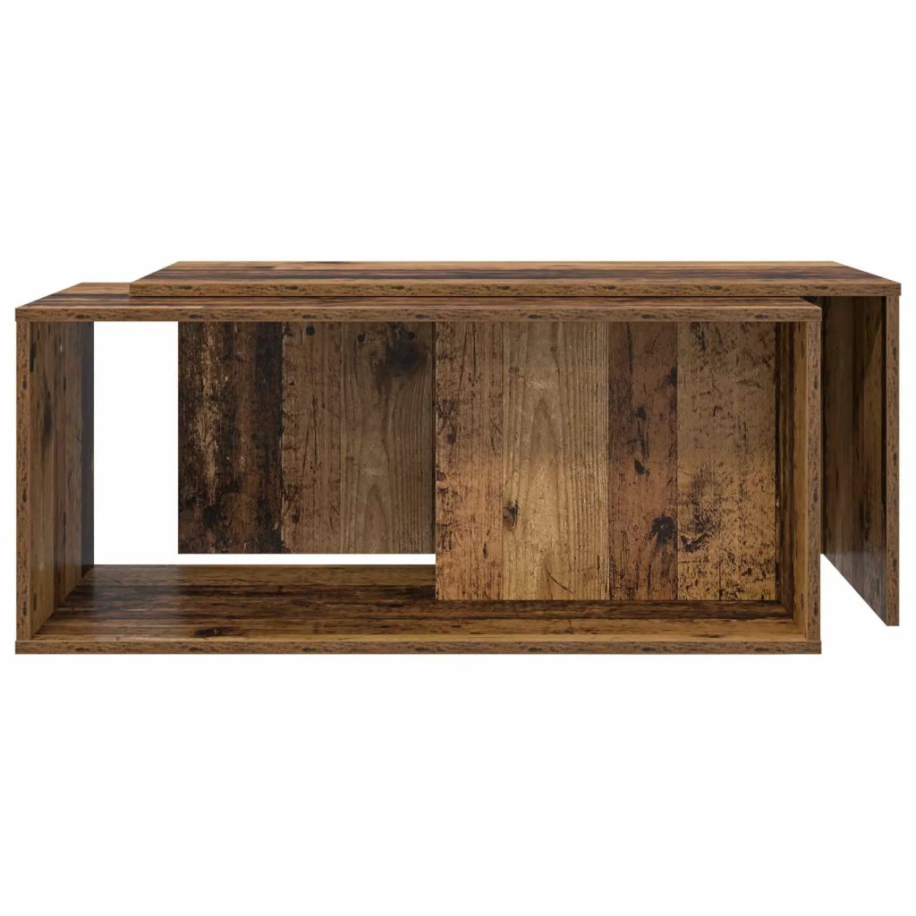 Set di 2 pz Tavolini da salotto | Tavolino da caff¨¨ | Tavolino da Soggiorno Legno vecchio Legno multistrato